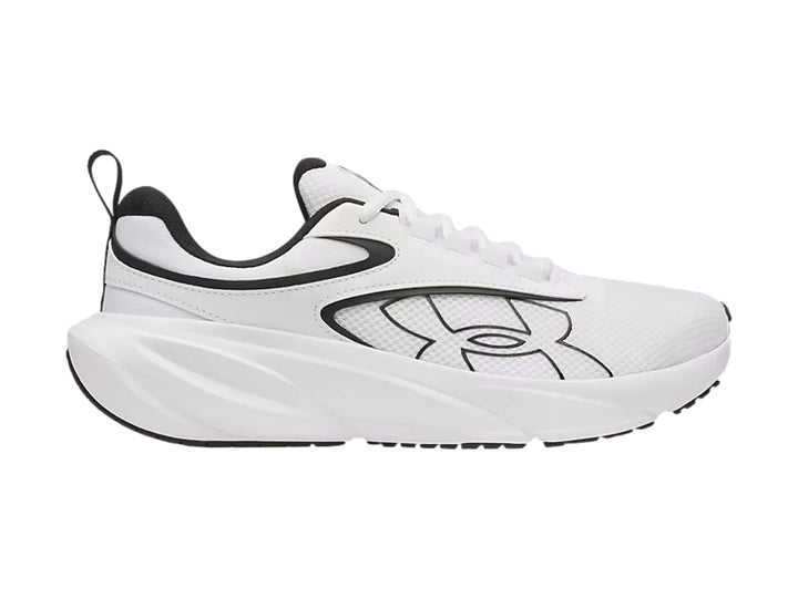 Tenis deportivos Under Armour Surge 5 color blanco con detalles negros.