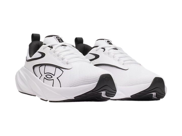 Tenis deportivos Under Armour Surge 5 color blanco con detalles negros.