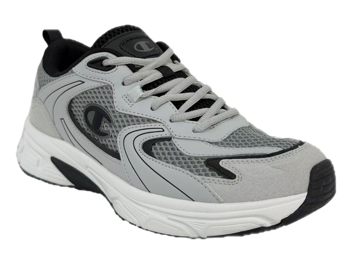 Tenis Champion Libranta en color gris con detalles en negro y suela blanca gruesa