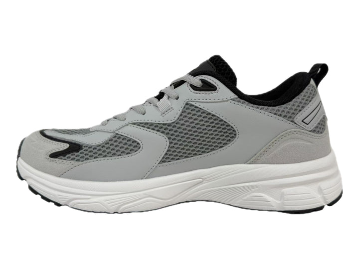 Tenis Champion Libranta en color gris con detalles en negro y suela blanca gruesa