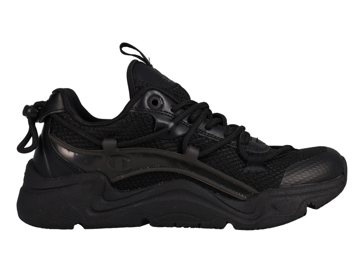 Tenis Champion Hyper C Pilot en color negro total para junior, con suela robusta y detalles en malla y sintético.
