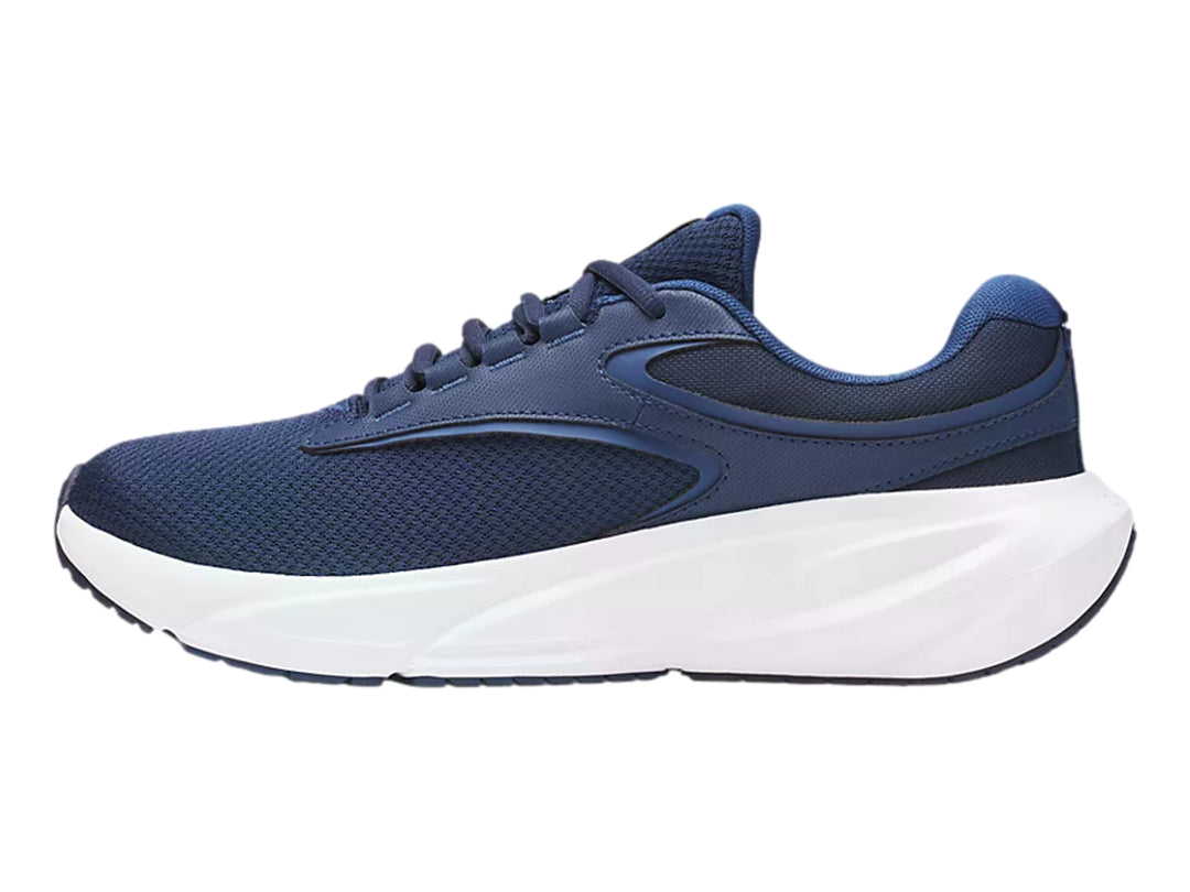 Tenis deportivos Under Armour color azul con suela blanca y detalles en gris.