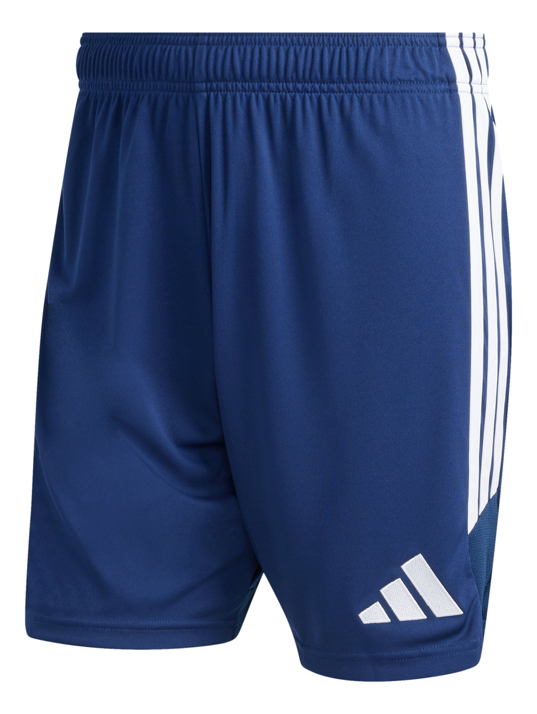 Pantalones cortos deportivos Adidas color azul con logo blanco en la pierna.