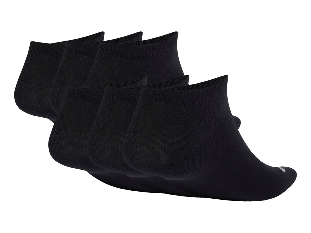 Paquete de 6 pares de calcetines cortos Adidas en color negro con logotipo blanco.