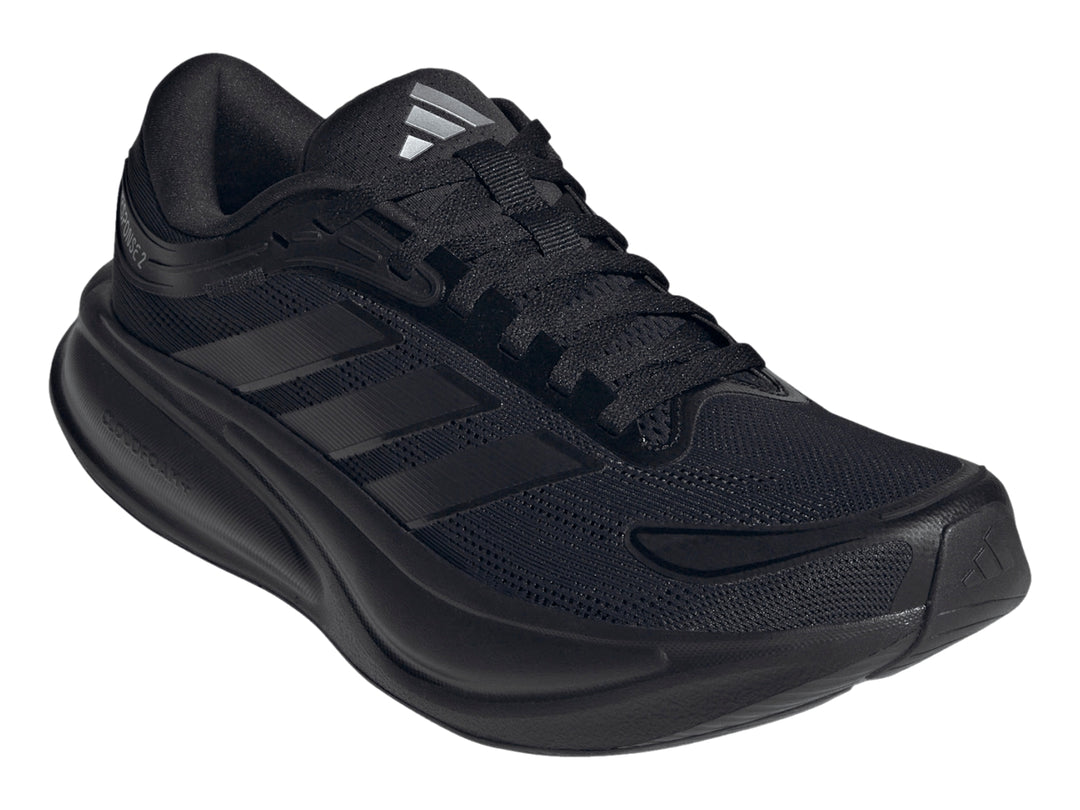 Tenis deportivos Adidas Response 2 en color negro con suela gruesa y malla transpirable.