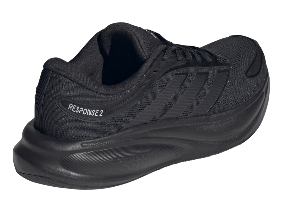 Tenis deportivos Adidas Response 2 en color negro con suela gruesa y malla transpirable.