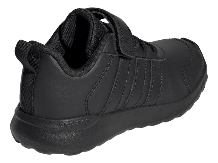 Tenis Adidas VL Move EL C color negro con correa y cordones sobre fondo blanco.