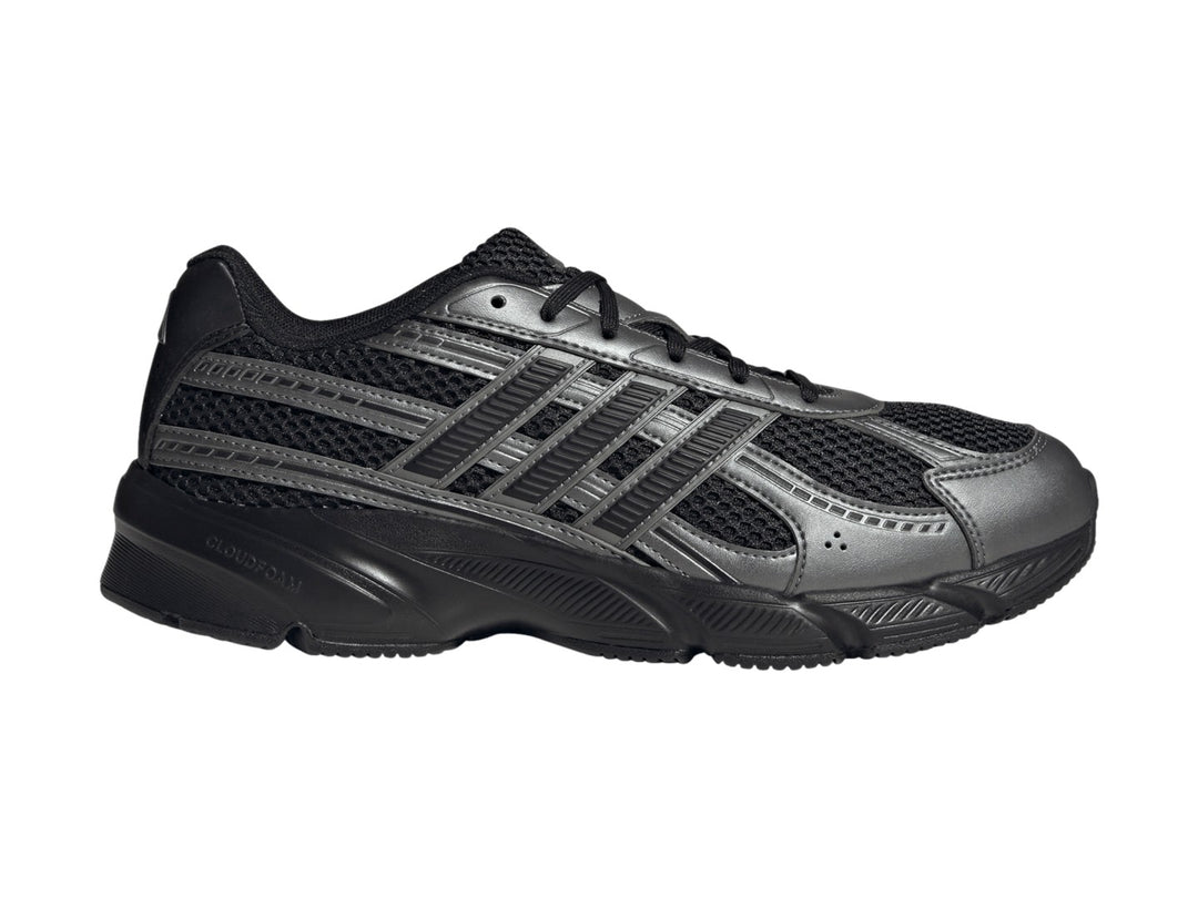 Tenis Adidas Technochaos 2000 en color negro con detalles en gris metálico y suela Cloudfoam