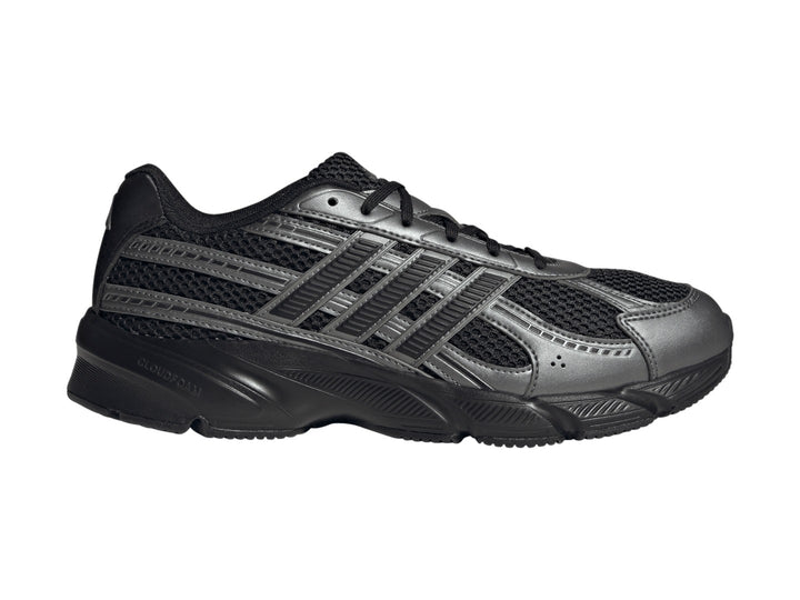 Tenis Adidas Technochaos 2000 en color negro con detalles en gris metálico y suela Cloudfoam
