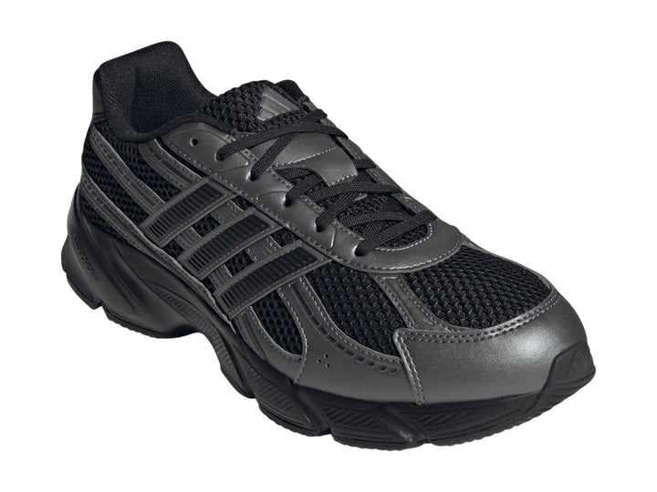 Tenis Adidas Technochaos 2000 en color negro con detalles en gris metálico y suela Cloudfoam