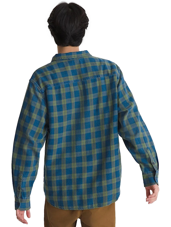 Camisa VANS de manga larga con diseño de cuadros en tonos azul y verde.