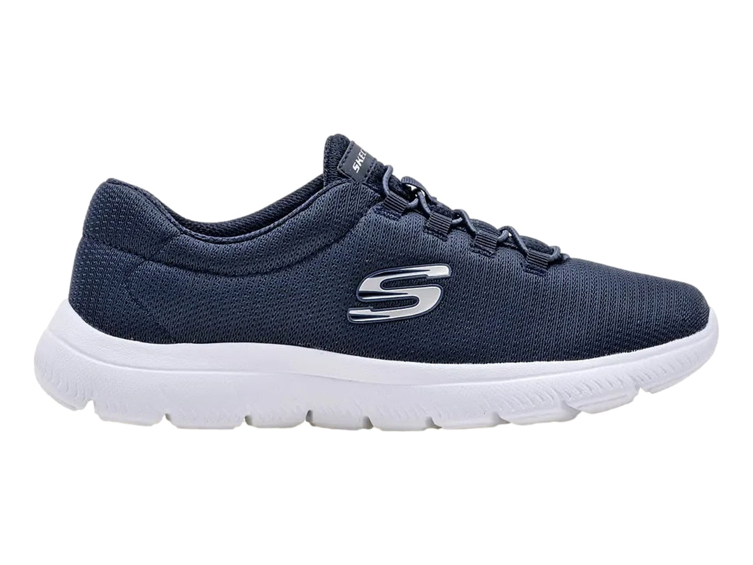 Tenis Skechers Summits color navy con suela blanca