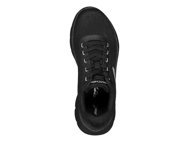 Tenis deportivos Skechers Summits color negro con tejido de malla y suela cómoda.