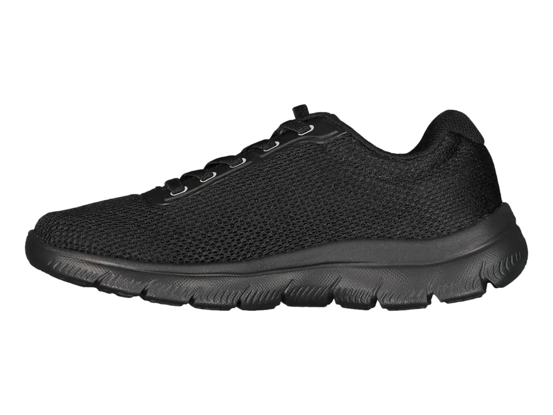 Tenis deportivos Skechers Summits color negro con tejido de malla y suela cómoda.