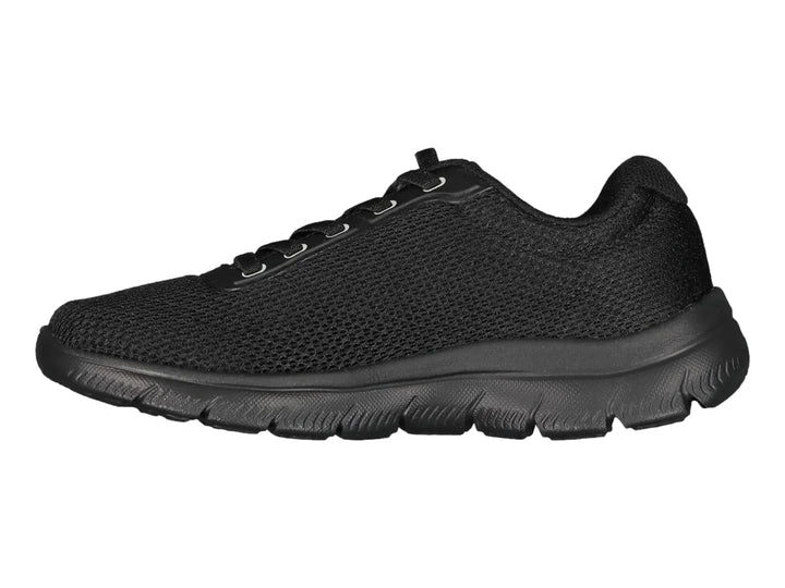 Tenis deportivos Skechers Summits color negro con tejido de malla y suela cómoda.