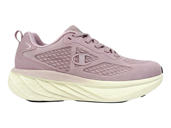Tenis Champion Cross Strap Mega Platform en color rosa claro con suela blanca gruesa