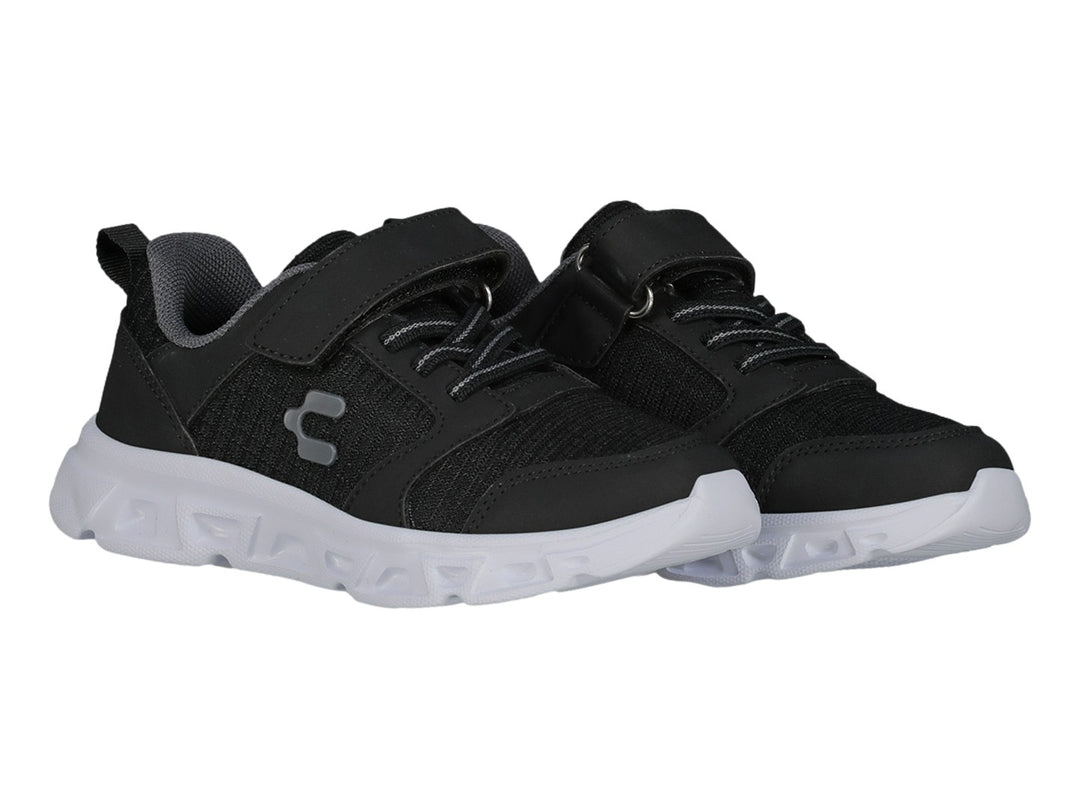 Tenis Charly Light Sport en color negro con suela blanca y cierre de velcro