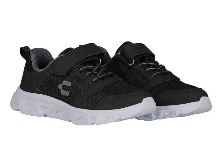 Tenis Charly Light Sport en color negro con suela blanca y cierre de velcro