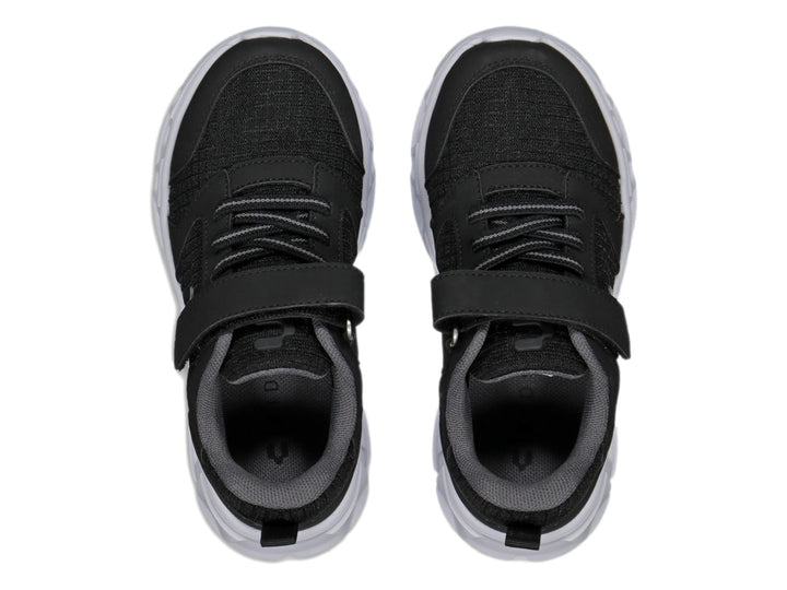 Tenis Charly Light Sport en color negro con suela blanca y cierre de velcro
