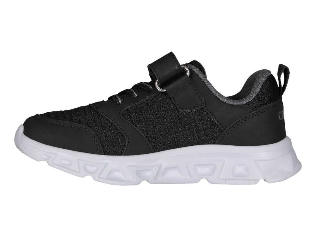 Tenis Charly Light Sport en color negro con suela blanca y cierre de velcro