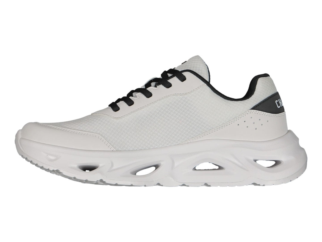 Tenis Charly Light Sport en color blanco con detalles y cordones en negro, vista lateral sobre fondo blanco.