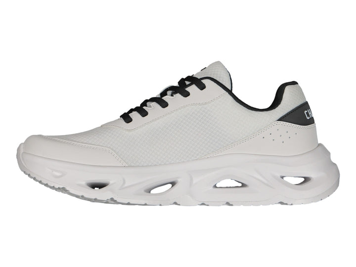Tenis Charly Light Sport en color blanco con detalles y cordones en negro, vista lateral sobre fondo blanco.