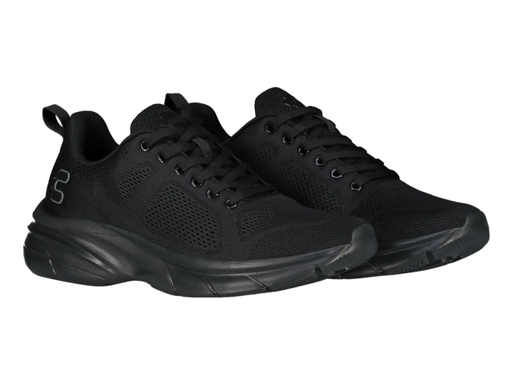 Tenis Charly Light Sport en color negro total con tejido transpirable y suela deportiva
