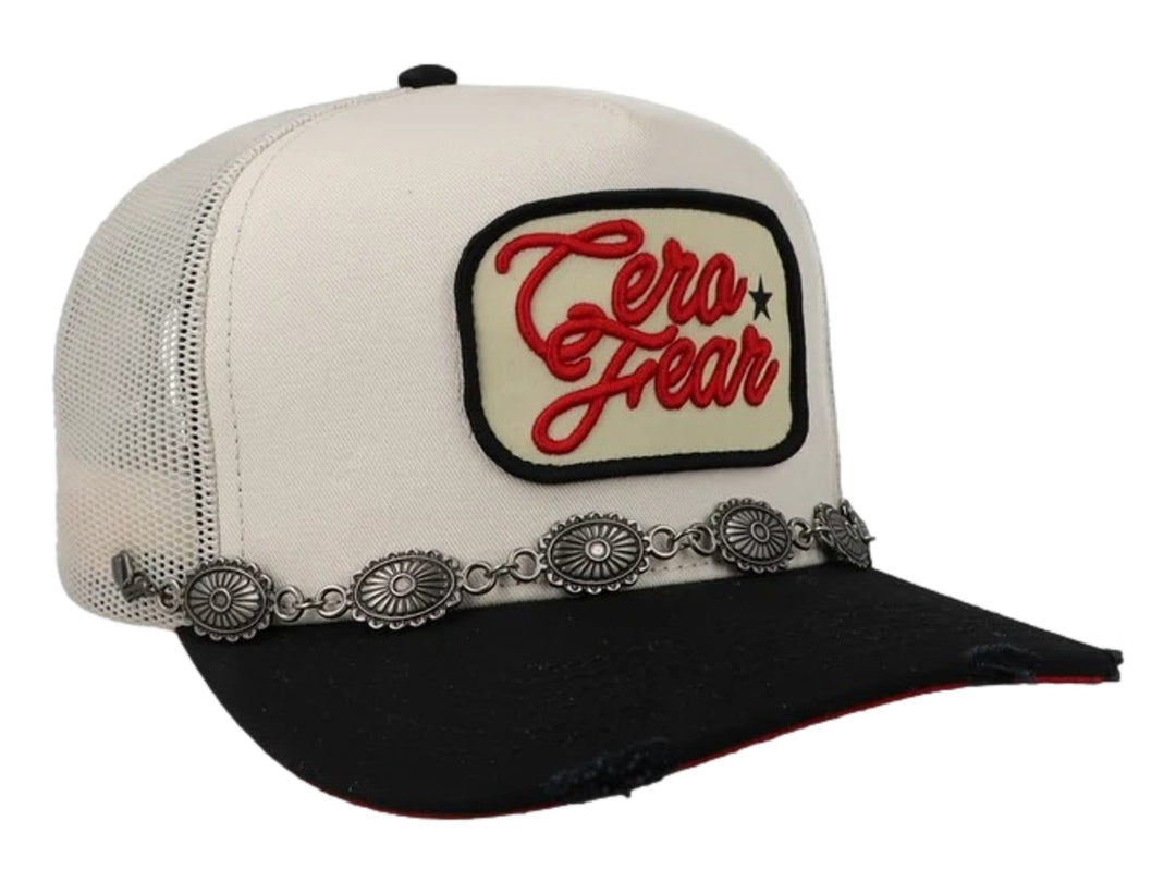 Gorra snapback beige y negra con parche bordado &