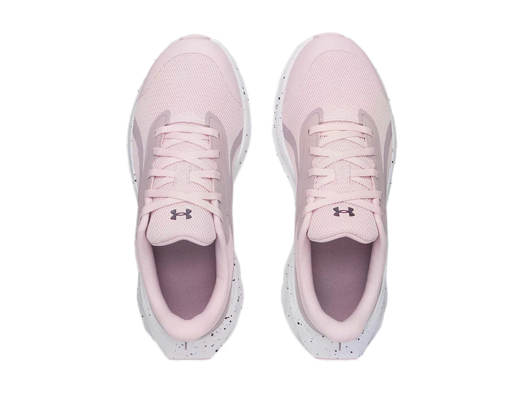 Tenis Under Armour GGS Ascend en color rosa con suela blanca moteada para junior.