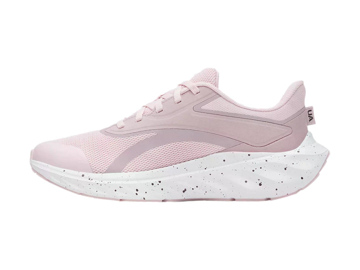 Tenis Under Armour GGS Ascend en color rosa con suela blanca moteada para junior.