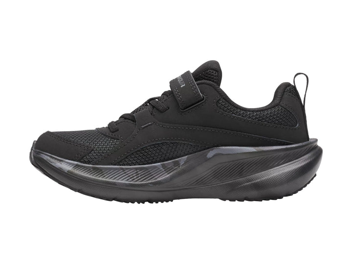 Tenis Under Armour BPS Assert 11 en color negro con detalles en antracita y cierre de velcro.