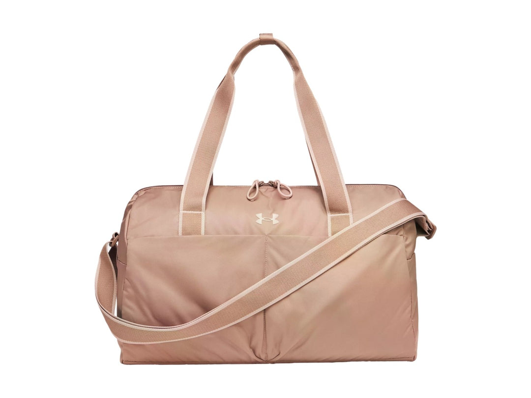Maleta Under Armour Studio Lite Duffle en color almendra con asas y correa ajustable