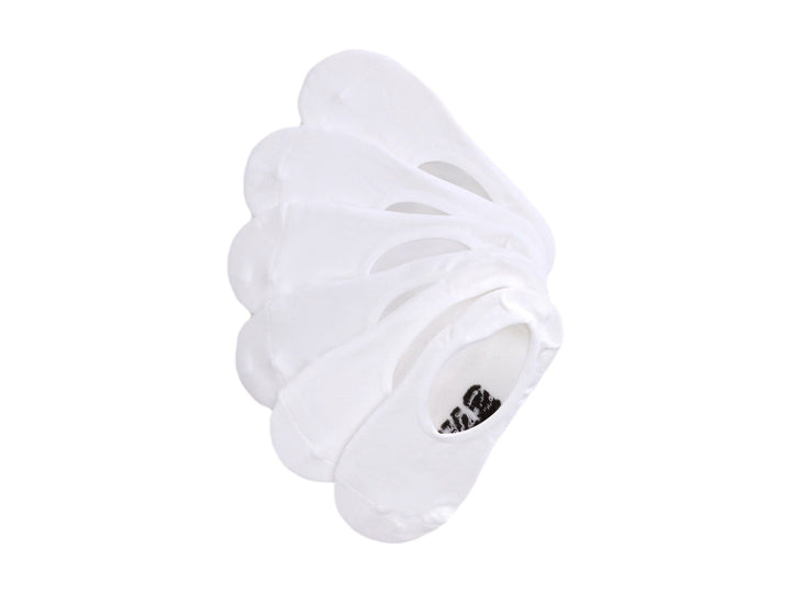 Paquete de 5 pares de calcetas Vans Classic No Show en color blanco.