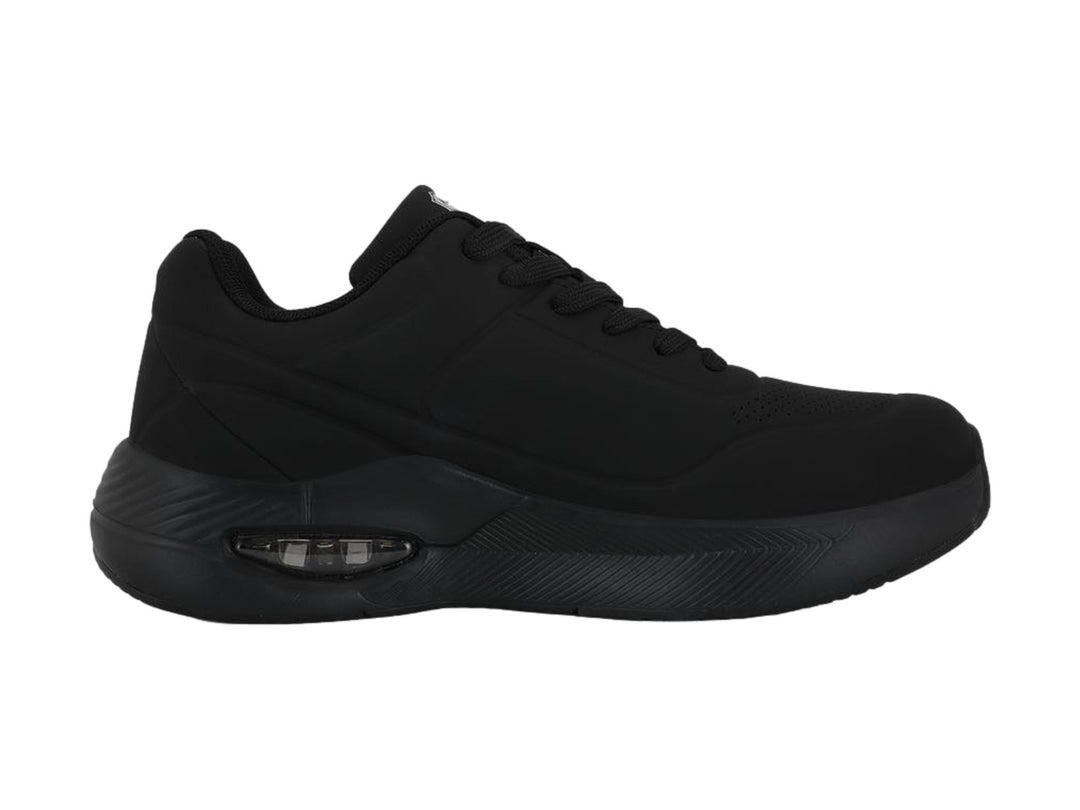 Tenis K-Swiss Lavent V en color negro monocromático con suela amortiguada y acabado mate.
