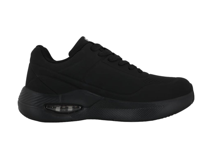Tenis K-Swiss Lavent V en color negro monocromático con suela amortiguada y acabado mate.