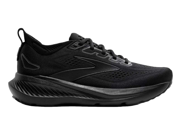 Tenis Brooks Glycerin 23 en color negro total, vista lateral sobre fondo blanco.