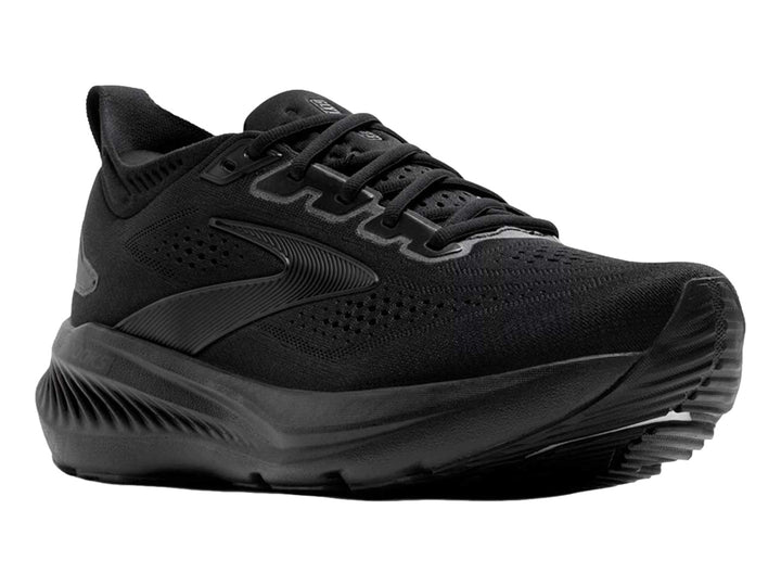Tenis Brooks Glycerin 23 en color negro total, vista lateral sobre fondo blanco.