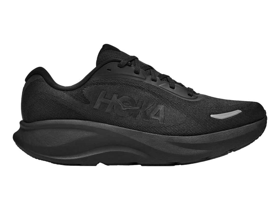 Tenis Hoka Rincon 5 en color negro total, vista lateral sobre fondo blanco.