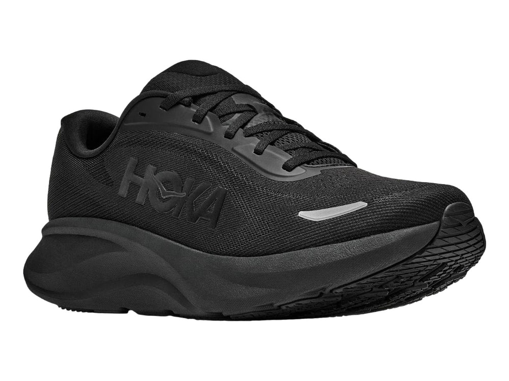 Tenis Hoka Rincon 5 en color negro total, vista lateral sobre fondo blanco.