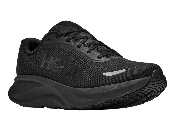 Tenis Hoka Rincon 5 en color negro total, vista lateral sobre fondo blanco.