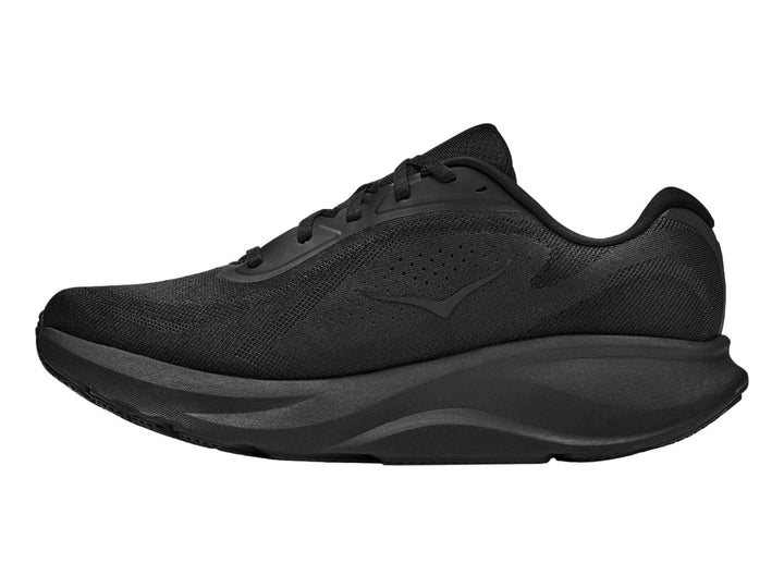 Tenis Hoka Rincon 5 en color negro total, vista lateral sobre fondo blanco.